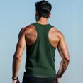 thumbnail image 6 of Fabrcox Waffle Men Compression Tank Top Crew Neck Men's Sleeveless Shirts Big and Tall Basic Lightweight Training Athletic Mens Muscle Shirt Green L, 6 of 9