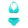 thumbnail image 5 of QURATI Swimwear Women Two Piece Bathing Suits Bikini Set Swimsuit Swimwear Light Blue XL, 5 of 5