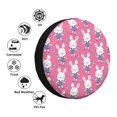 thumbnail image 4 of Gukieu Rabbit Holding Flowers Print Car Tire Cover, Adjustable Waterproof and Dustproof Tire Protection Cover, Suitable for SUV, Truck, Van-16 inch, 4 of 6