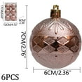 thumbnail image 2 of AYktou 6 Pcs Christmas Balls Ornaments, 2.3 Inch Double Rhombus Embossed Plated Christmas Tree Decorative Hanging Ball, Ornaments Hanging Pieces for Xmas Birthdays Festive Party Decoration, 2 of 6
