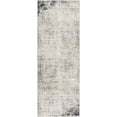 thumbnail image 2 of Hauteloom Alcove Contemporary Abstract Living Room Bedroom Dining Room Runner Rug - Modern Distressed Carpet - Blue, Gray, Beige, Cream, Brown - 2'7" x 10', 2 of 17