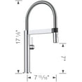 thumbnail image 6 of Blanco 441624 Culina Mini 1.8 GPM Single Hole Pre Rinse Kitchen Faucet - Chrome, 6 of 7