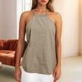 thumbnail image 2 of JIAYUE Women's Tank Tops Stylish Halter Neck Solid Color Basic Sleeveless Comfortable Versatile Loose Fit Female Casual Vest, 2 of 5