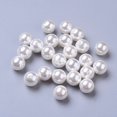 thumbnail image 1 of Shell Pearl Beads Half Drilled Beads Polished Round White 10mm Hole: 1.2mm, 1 of 2