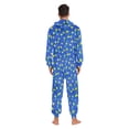 thumbnail image 7 of Blue Rain Flowers Adult onesie Pajamas, Crystal Velvet Ultra Soft Warm Jumpsuit for Men and Women, 7 of 7