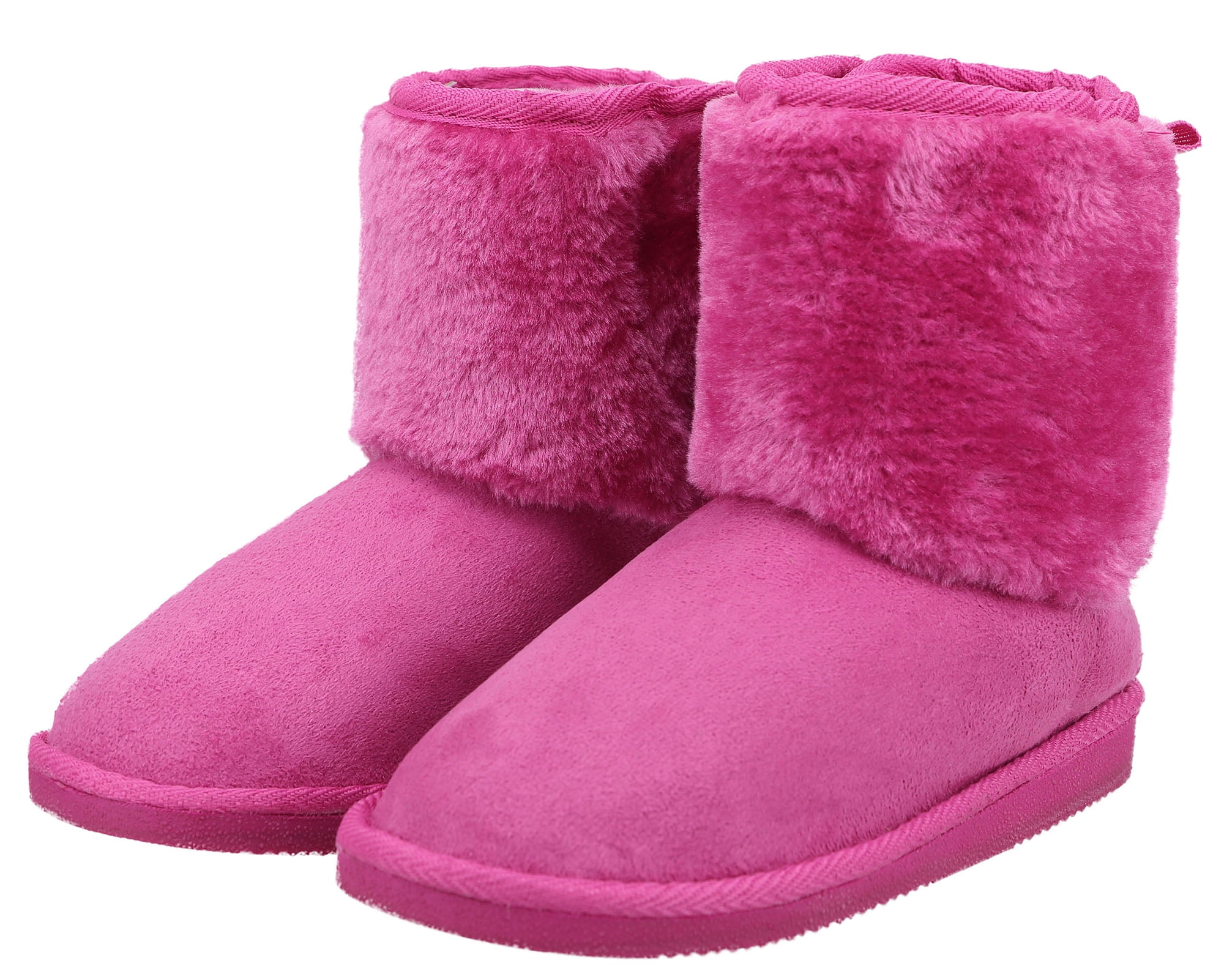 KIDS GIRLS CHILDREN WINTER SNOW GRIP SOLE FAUX FUR LINED SCHOOL ZIP SHOES BOOTS