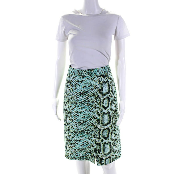 Pre-owned|Nanette Lepore Womens Cotton Snakeskin High Rise Pencil Skirt  Green Size 10 - Walmart.com