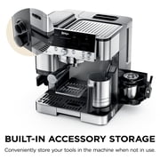 Ninja Luxe Café Premier Espresso Machine & Drip Coffee Maker, Rapid Cold Brew, Integrated Grinder, Assisted Tamper, Hands-Free Frother for Cappuccinos, Lattes, Dairy or Non-Dairy, ES601 Silver