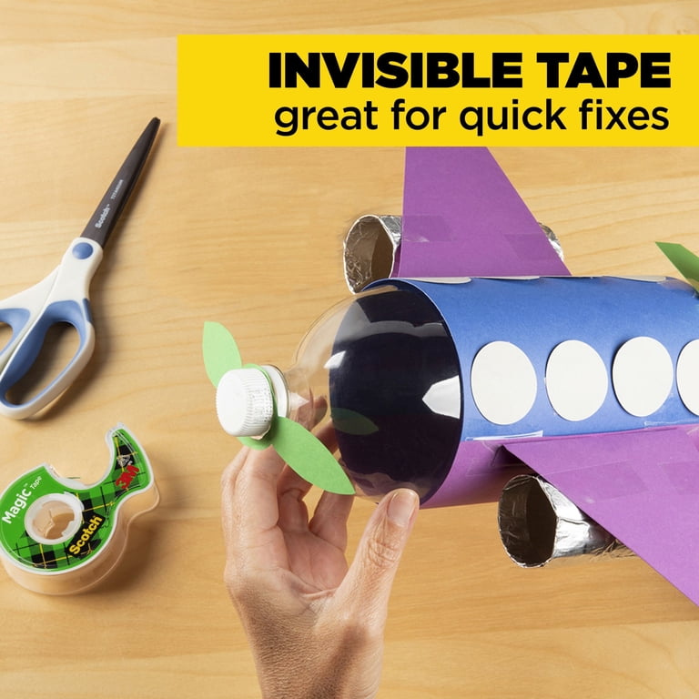 Scotch 3M Magic Tape Dispenser With 3 Rolls Of Invisible Sticky Tape - 19mm X 25m, Office & Home Use