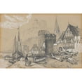 thumbnail image 2 of Edward Theodore Compton 24x17 Gold Ornate Framed and Double Matted Museum Art Print Titled - Oberwesel, 2 of 4