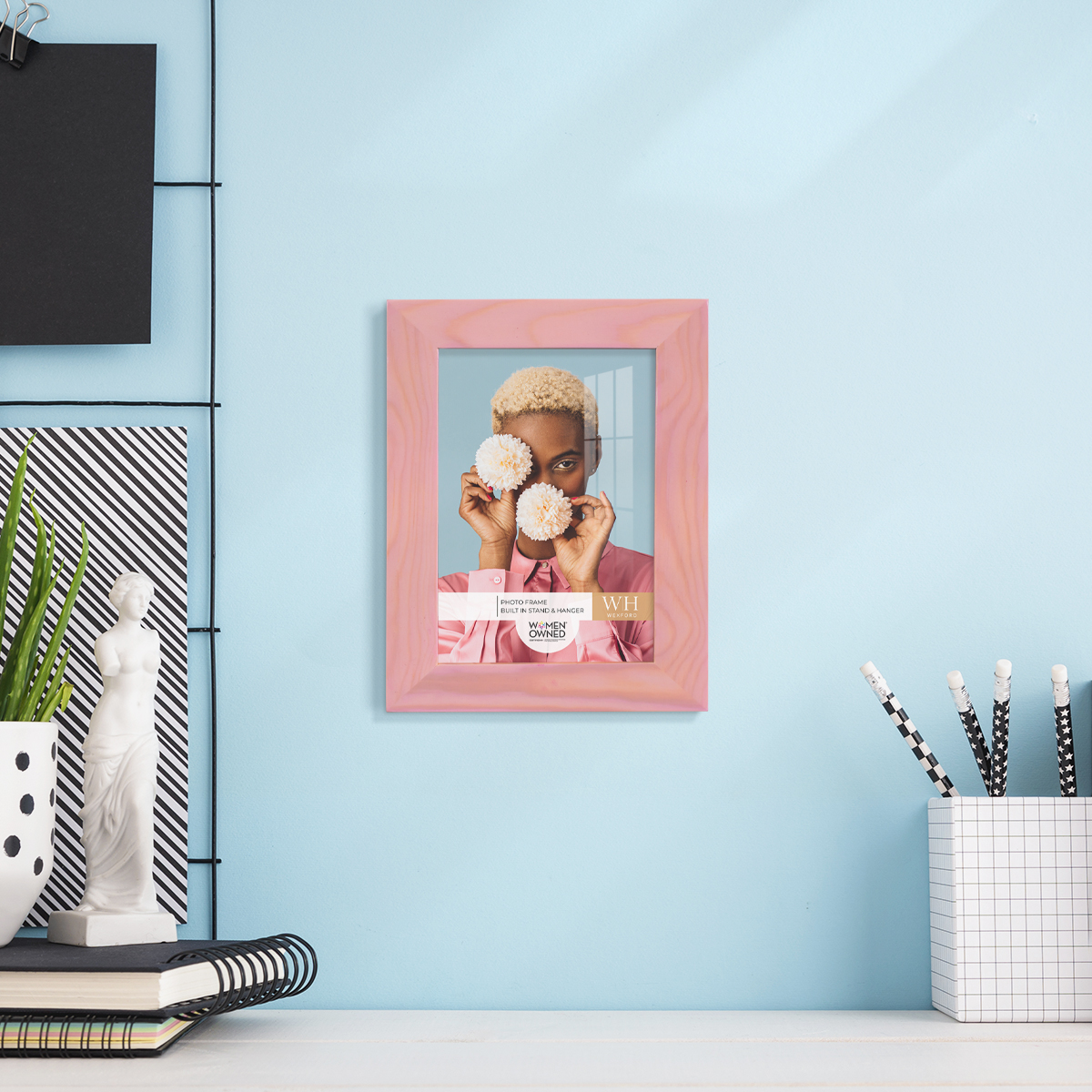 Woodgrain 3.5 in. x 5 in. Sunset Pink Picture Frame