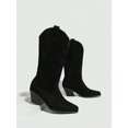 thumbnail image 5 of Women's Fashionable Over The Knee Western Boots With Chunky Heel And Embroidery Detail, Autumn & Winter, 5 of 5