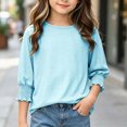 thumbnail image 2 of xaweyi Girls And Boys Long Sleeved Cotton T Shirt Trendy Loose Fit Suitable Base Layer All Year Round,Sizes 9-10 Years, 2 of 4