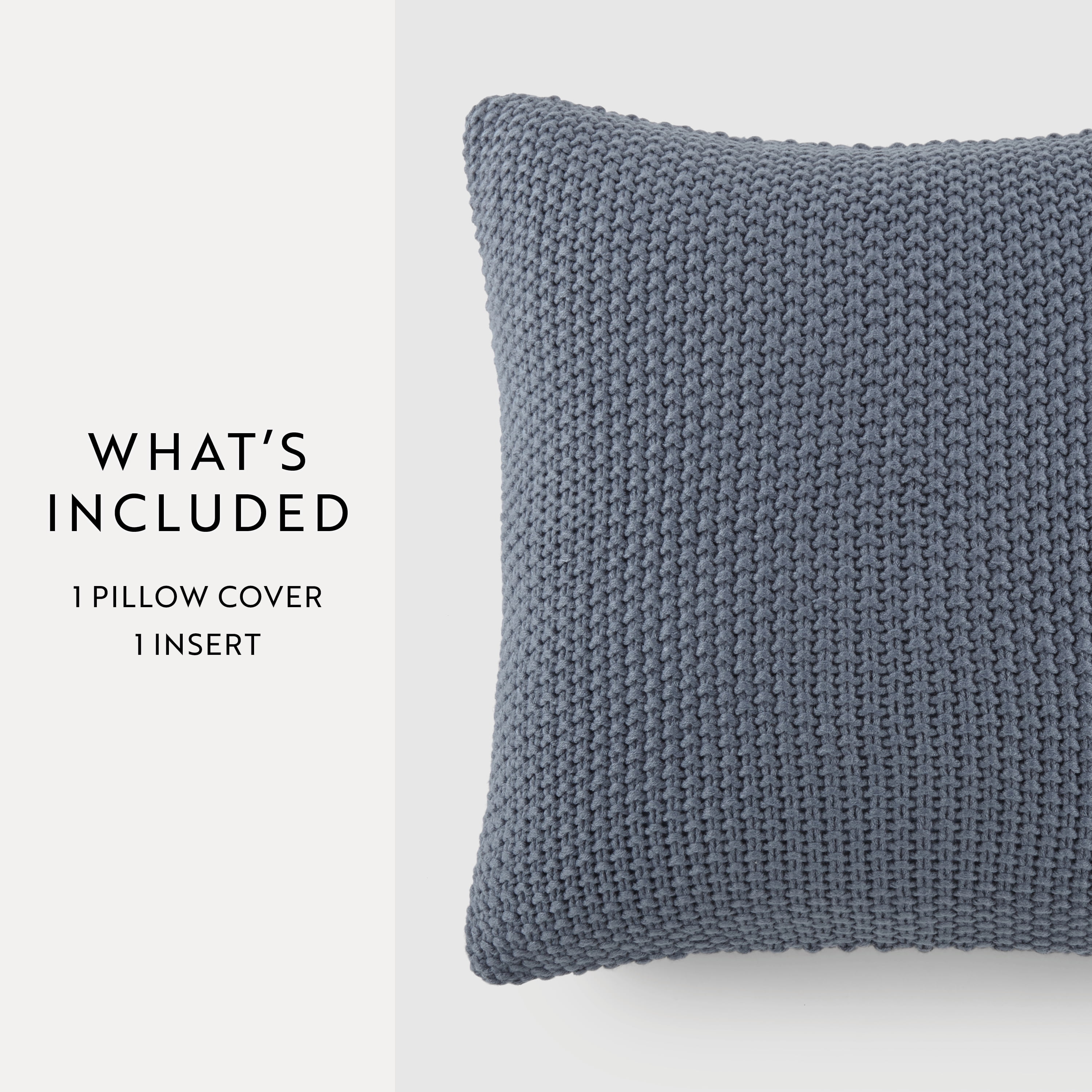 Noble Linens Decor Throw Pillow in Seed Stitch Knit Fabric