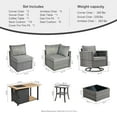 thumbnail image 6 of XIZZI Outdoor Furniture Wicker 11-piece Sectional Set with Swivel Rocking Chair and Fire Pit Table,Dark Grey, 6 of 11