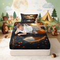 thumbnail image 3 of Erosebridal Fox Twin Fitted Sheet for Boys Girls, Moonlit Night Bedding, 2-Piece 1 Fitted Sheet and 1 Pillowcase, 3 of 6