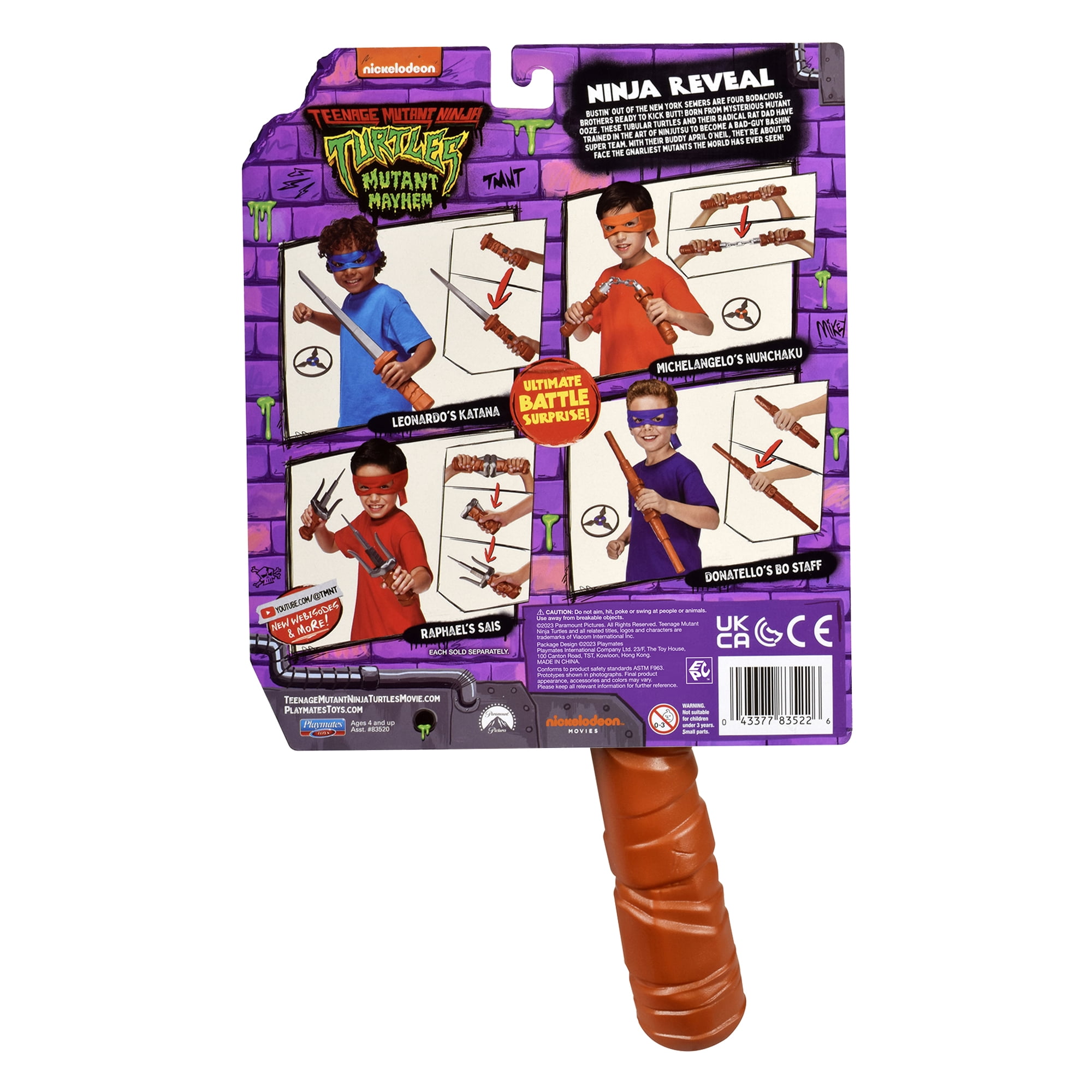 Teenage Mutant Ninja Turtles Mutant Mayhem Michelangelo Nunchaku Basic Role Play Set by Playmates Toys