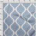 thumbnail image 3 of oneOone Polyester Spandex Medium Blue Fabric Asian Paisley Floral Craft Projects Decor Fabric Printed By The Yard 56 Inch Wide, 3 of 4