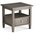 thumbnail image 1 of Atlin Designs Table d'Appoint en Bois avec 1 Tiroir et Tablette, Gris Rustique, 1 of 5