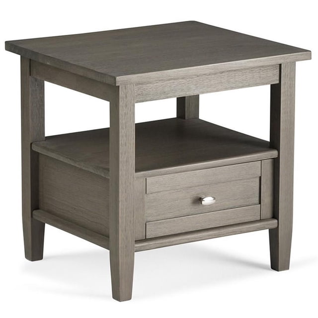 Atlin Designs Table d'Appoint en Bois avec 1 Tiroir et Tablette, Gris Rustique