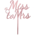 thumbnail image 2 of Miss to Mrs (Ring) - Love Themed Rose Gold Cake Topper for Proposal, Wedding, Bridal Shower or Anniversary Cake (Pack of 2), 2 of 5