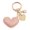 Pink, variant on Kkkded Key Chain Pearl - Decorated Key Chain - Faux Leather, Heart Pendant, for Backpacks