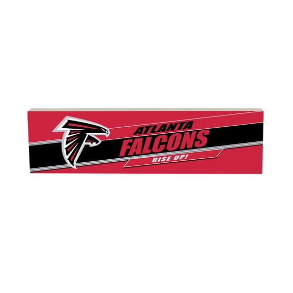 Atlanta Falcons 5" x 18" Shadow Logo Wood Mantle Sign