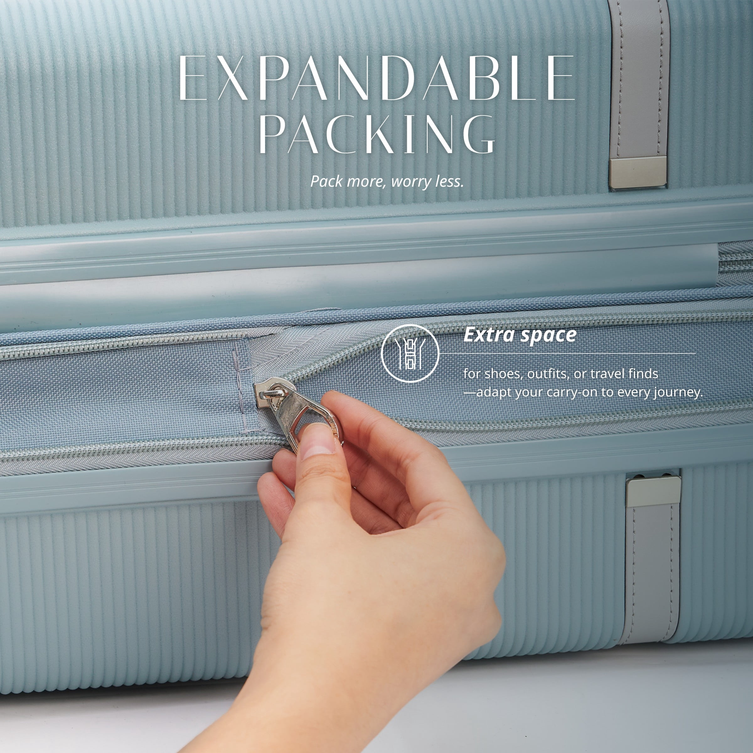 VERAGE Florence Hardside Carry-On Luggage with Spinner Wheels, Lightweight Expandable Suitcase with TSA Lock, Artist-Inspired Stylish Travel Luggage for Women, 20-Inch, Aqua Mist