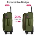 thumbnail image 2 of New York Xpress 2-Piece Softside Expandable Spinner Luggage Set, 22" Carry-on and 32" Checked with TSA Lock, Green - WD8817, 2 of 9