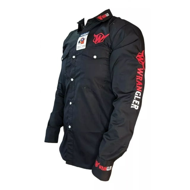 Camisa Manga Larga Estilo Wrangler Bordada Lisa Para Hombre