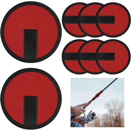 8Pcs Fishing Covers Red Fishing Rod Sleeve and Hook Covers for Rod to Protect Fishermen from Sharp Fish Hooks Wrap Fishing Covers Shield Fishing Cover Wraps For Fishing Rod