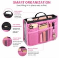 thumbnail image 2 of Purse Organizer Insert with Zipper and Handles, 13 Pocket Handbag Tote Bag Organizer Liner, Pink, TIKA, 2 of 7