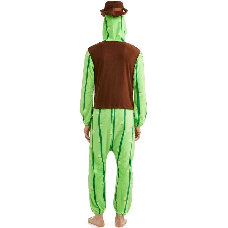 Men s Cactus Onesie Fleece Union Suit Walmart