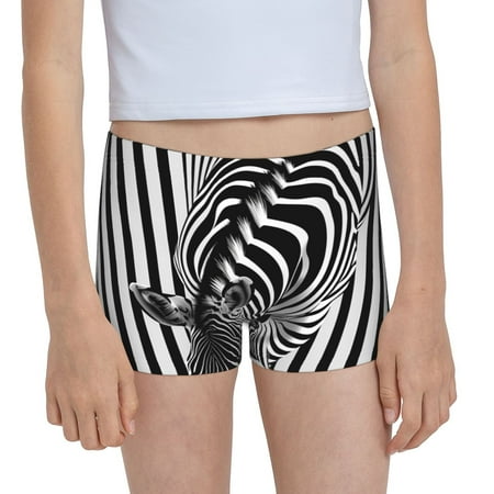 Pofeuu Optical Zebra Illusion Print Soft Cotton Girls Boyshort panties Toddler Underwear-X-Small