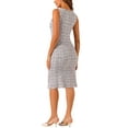 thumbnail image 3 of INSPIRE CHIC Women's Boat Neck Tweed Sleeveless Elegant Bodycon Dresses XL Purple, 3 of 6