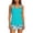 Cyan, variant on Tankini Swimsuits for Women Tropical Print Crew Neck Summer Bathing Suit Sleeveless Sporty Beach Vacation Two Piece Swimsuit Cyan XL