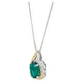 Brilliance Fine Jewelry Created Emerald Diamond Accent Necklace in
