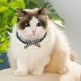 thumbnail image 3 of Guiexla Hand Knitted Cat Collar with Button Design Cute Bow Decoration Soft Comfortable Necklace Cat Collar, 3 of 8