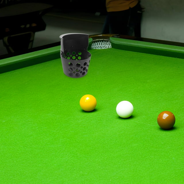 WHAMVOX 2 Pcs Pochettes Rondes en Plastique Noir pour Table de Billard 6.21x5.11x4.72 Po
