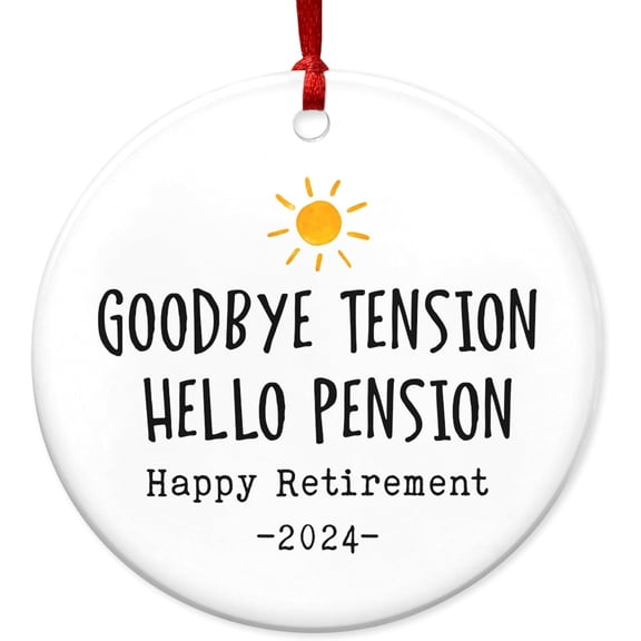 Christmas Retirement Gifts for Women - Ceramic Christmas Ornaments 2024 - Retired Farewell Goodbye Leaving Gifts for Coworkers Friends, Retirement Gift for Woman, Retiring Stocking StuffersHA5