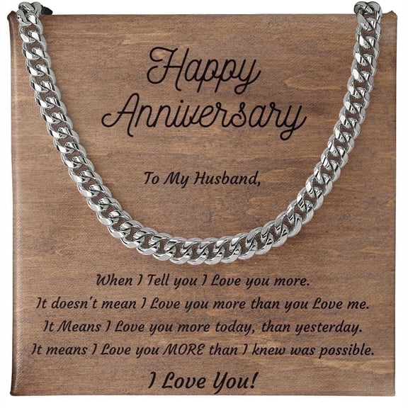 Men's Anniversary Stainless Steel or 14k Yellow Gold Cuban Necklace