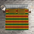 thumbnail image 3 of Ambesonne Rasta Quilted Coverlet 3 Pcs, Triangle Inspired Shapes, Queen Size, Marigold Orange, 3 of 4