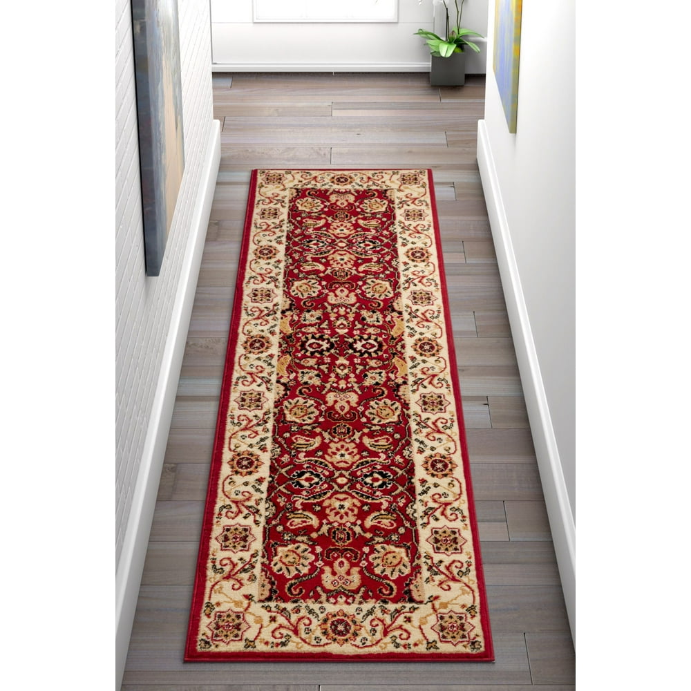 Well Woven Persa 2'3" x 7'3" Runner Traditional Oriental Persian Red