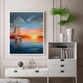 thumbnail image 2 of Cuadros Decorativos Kit de pintura al óleo por números de puesta de sol de mar imagen de dibujo DIY para adultos decoración del hogar JShteea Nuevos Originales, 2 of 8