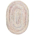 thumbnail image 2 of SAFAVIEH Braided Daphne Geometric Cotton Reversible Area Rug, Ivory/Multi, 6' x 9' Oval, 2 of 10