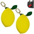 thumbnail image 1 of Mini Fruit Keychain Charms, Leather Fruit Purse Charm, Cute Mini Coin Purse Keychain, For Backpack Decoration(Lemon*2), 1 of 6