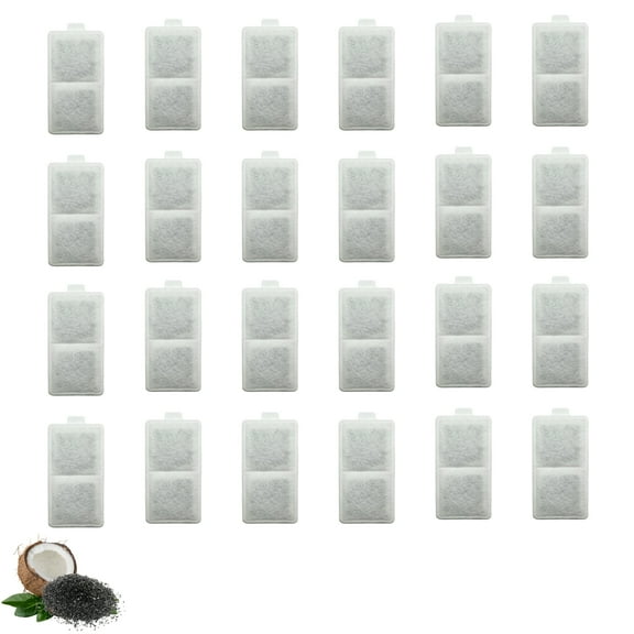 24 Packs Nispira Replacement Large Water Filter Compatible With Whisker City Automatic Pet Fountain For Cat Dog Size 5"L x 2.5"W