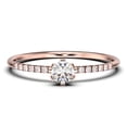 thumbnail image 1 of Dazzling Minimalist 0.55 Carat Classic Round Cut Diamond Moissanite Affordable Engagement Ring, Wedding Ring In10K Solid Rose Gold, Gift For Her, Minimal Gift Idea For Woman, Promise Ring, 1 of 3