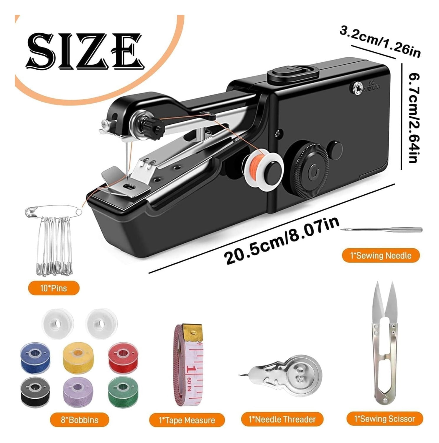 Handheld Sewing Machine, Portable & Cordless Mini Sewing Machine for Beginners - Electric Fast Stitching, DIY Fabric Clothes Repair Kit, Home Travel Mending Machine with Accessories