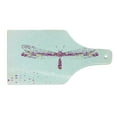 thumbnail image 2 of Dragonfly Cutting Board, Futuristic Featured Dragonfly with Spot Effects Properties Winged Flying Theme, Tempered Glass Cutting and Serving Board, Wine Bottle Shape, Purple Yellow, by Ambesonne, 2 of 5